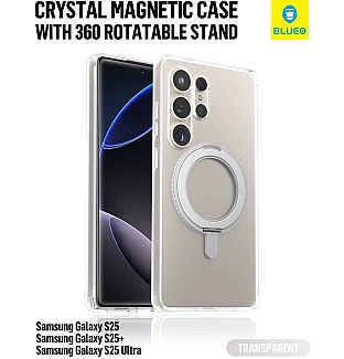 قاب بلو کریستالی استند شونده 360 درجه با مگ سیف Blueo Crystal Drop Resistance Stand 360° Magsafe Case Samsung